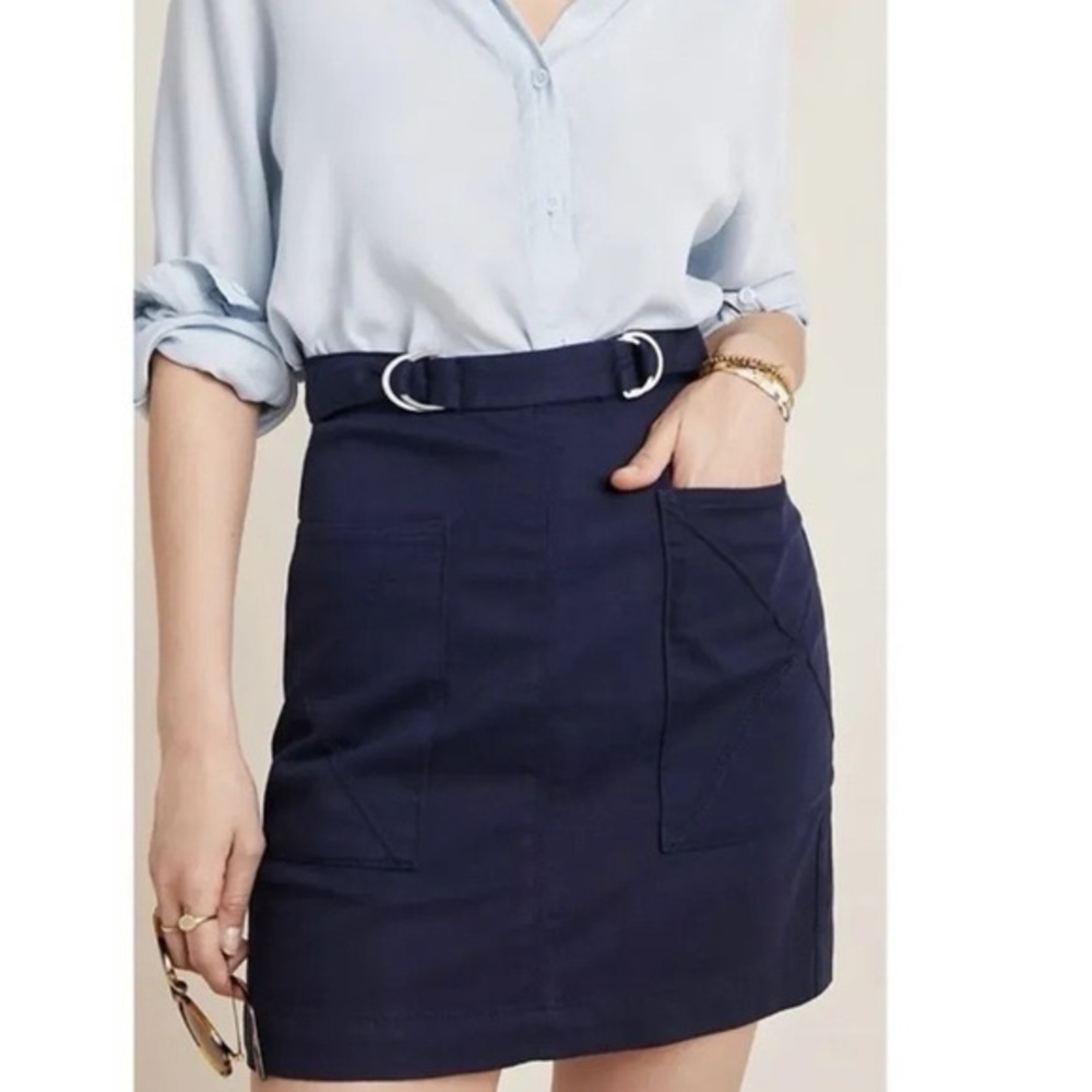 Women’s Size 16 Pilcro and the Letterpress Anthropologie Dark Blue Mini Skirt